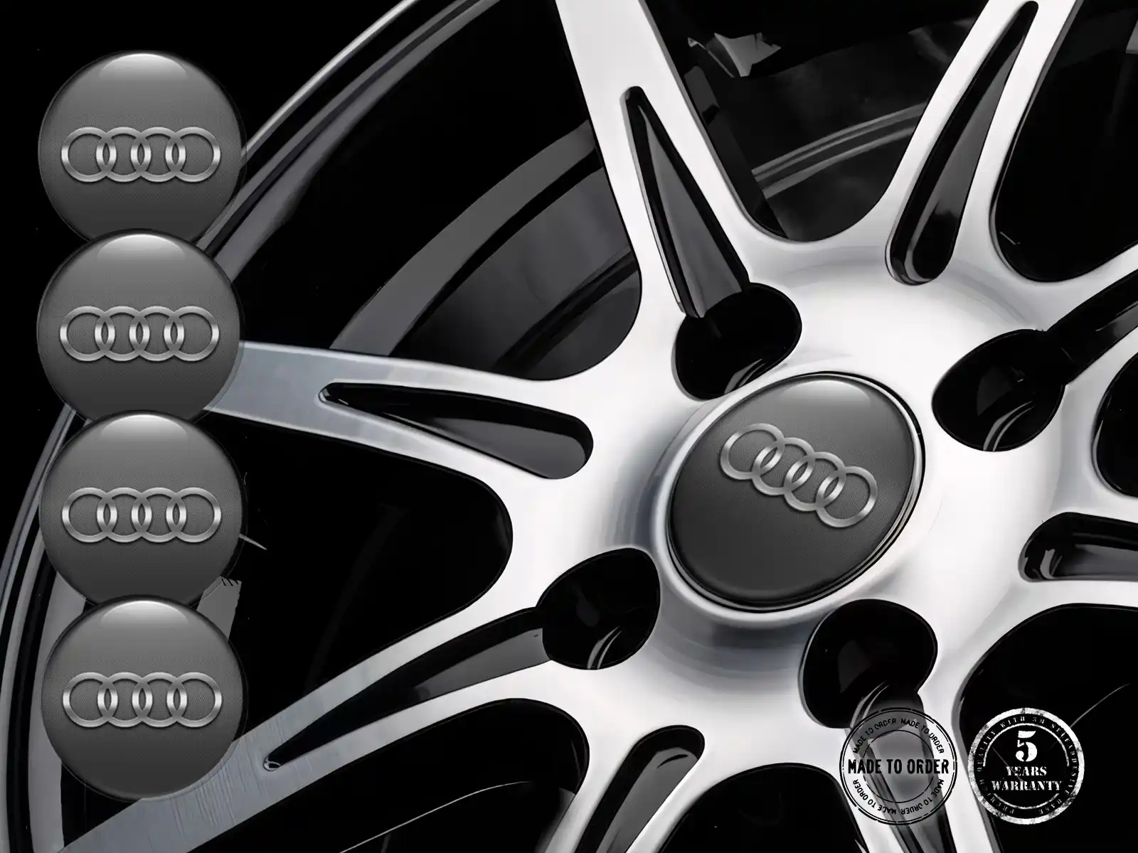 Audi Radembleme Stil Silikon-Dome-Sticker